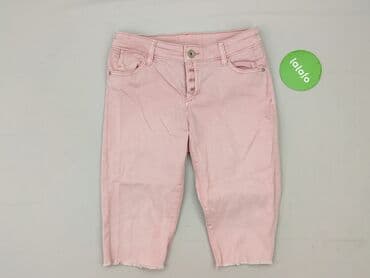 różowe szorty jeansowe damskie: Yessica, Spodnie 3/4 damskie, rozmiar S — 2