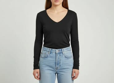 czarne bluzki dekolt v: Bluzka damska, rozmiar S — 5