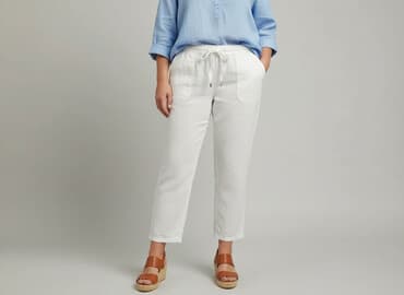 joggery lniane damskie: M&S Collection, Spodnie materiałowe damskie, rozmiar 2XL — 8