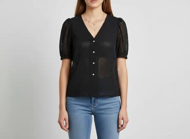 czarna bluza damska hm: H&M, Koszula damska, rozmiar M — 7