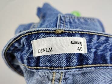 sinsay dżinsy z wysokim stanem: Denim, Jeansy damskie, rozmiar M — 5