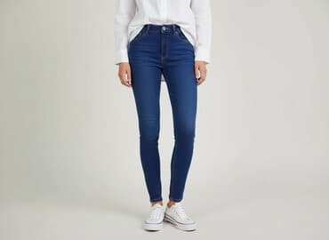 spodnie materialowe pull and bear: PULL&BEAR, Jeansy damskie, rozmiar S — 6
