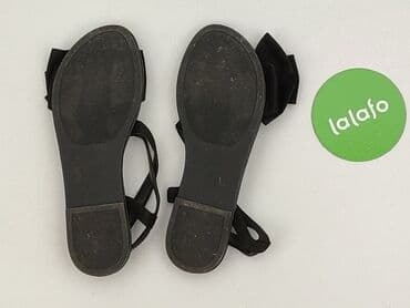czarne sandały z pomponami: Sandals for women, size 41 — 3