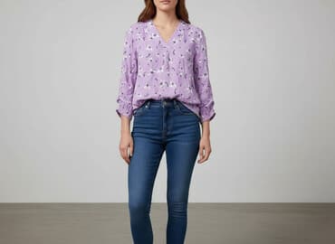 liliowa bluzki zara: Bluzka damska, rozmiar S — 7