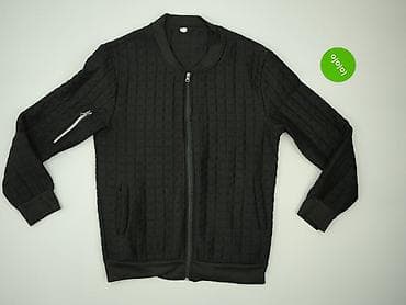 basic apparel kurtki: Męska czarna bluza zapinana na zamek - Krój bomber/crewneck ze — 2