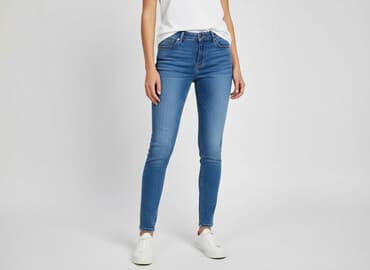 czarne skinny jeans: Skinny, Jeansy damskie, rozmiar S — 6