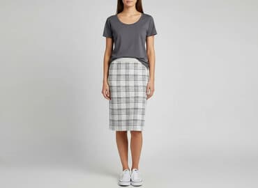 czarne spódnice w kratę: Papaya, Spódnica damska, rozmiar L — 6
