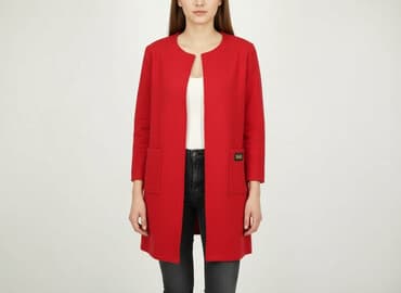 piękne czerwone sukienki na wesele: Kardigan damski, rozmiar S — 5