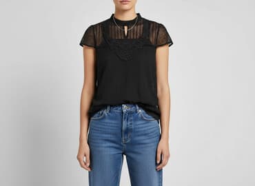 bluzka siateczka z cyrkoniami stradivarius: Zara, Bluzka damska, rozmiar M — 1