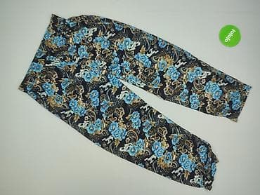 klapki yeeze: Damskie spodnie z kwiatowym wzorem - Fason: luźne, zwężane ku dołowi; — 3