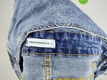 jeansy loose: SZACHOWNICA, Ogrodniczki damskie, rozmiar L — 4
