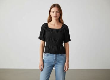 bluzka z tiulowymi bufkami: Bluzka damska, rozmiar M — 1