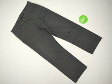 szare szerokie jeansy: Spodnie materiałowe damskie, rozmiar L — 2