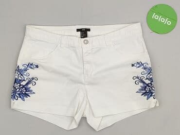 białe krótkie spodenki jeansowe: H&M, Szorty damskie, rozmiar M — 2