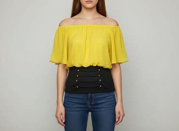 bluzka damska ze ściągaczem na dole: Жіноча блуза, розмір M — 1