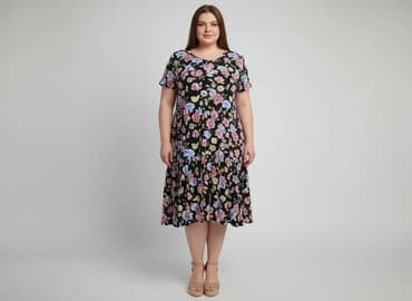 sukienki eleganckie plus size: Sukienka damska, rozmiar 2XL — 1
