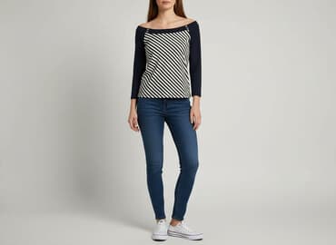 bluzki w paski z serduszkiem: Bluzka damska, rozmiar S — 6