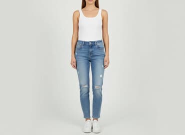 dżinsy ze ściągaczem na dole: Jeansy damskie, rozmiar M — 7