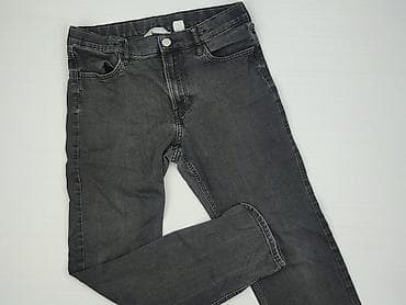 hm topy basic: Spodnie jeansowe, H&M, 14 lat, 164, stan - Bardzo dobry — 1