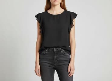 czarne bluzki z długim rękawem zara: Zara, Bluzka damska, rozmiar M — 1