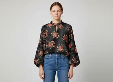 bluzka z bufiastymi rekawami: Bluzka damska, rozmiar M — 7