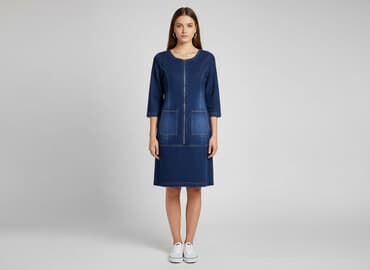 sukienki dżinsowe dla puszystych: Sukienka damska, rozmiar M — 1