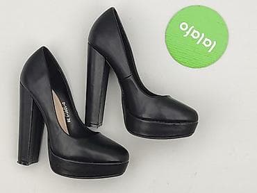 repliki jordan 4: Czarne czółenka na platformie Ideal Shoes – damskie - Model: D-1241-1 — 3