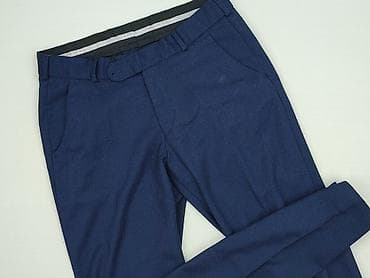 Męskie spodnie garniturowe w kolorze granatowym - Krój: klasyczny