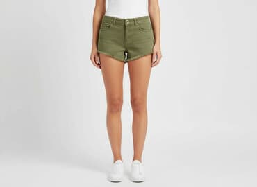 spodenki jeansowe z wysokim stanem pull and bear: Bershka, Szorty damskie, rozmiar S — 6