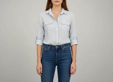 koszula niebieska hm: House, Koszula damska, rozmiar S — 6