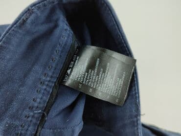 granatowe chinosy damskie: H&M, Spodnie materiałowe damskie, rozmiar S — 6