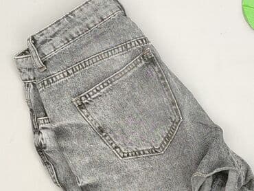 krótkie jeansowe spodenki z wysokim stanem podarte: Topshop Moto, Szorty damskie, rozmiar S — 5