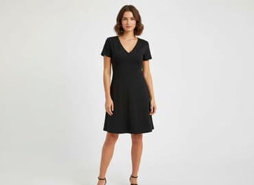 czarna sukienka z długim rękawem sinsay: Sinsay, Sukienka damska, rozmiar M — 7