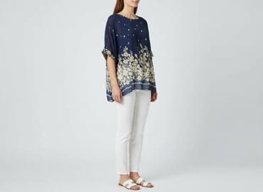 chabrowa bluzki plus size: Bluzka damska, rozmiar One size — 5