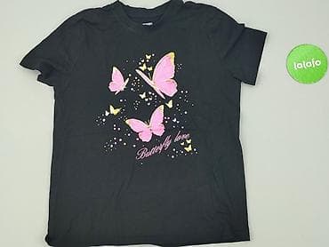 czarne bluzki basic: T-shirt damski, rozmiar M — 2