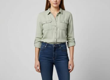 koszula niebieska hm: H&M L.O.G.G., Koszula damska, rozmiar S — 7