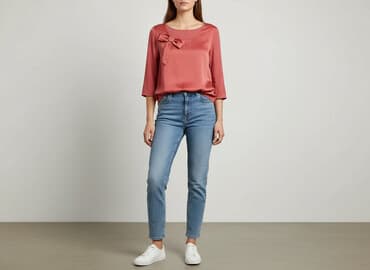 satynowy top pod marynarkę: GDM, Bluzka damska, S — 6