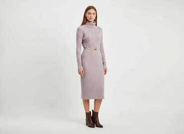 sukienka golf sweter: Sukienka damska, rozmiar L — 6