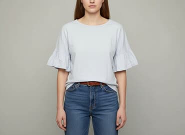 białe bluzki z krótkim rękawem: Women`s shirt, size L — 1