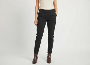 spodnie wrangler czarne: Spodnie materiałowe damskie, rozmiar S — 6