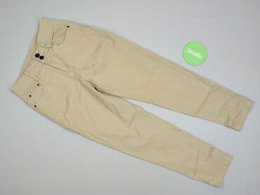 zara spodnie beżowe z wysokim stanem: Material trousers for women, size S — 3