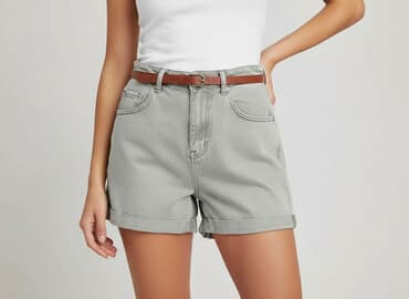 krótkie spodenki z wysokim stanem: Szorty damskie, rozmiar M — 5