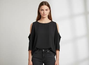 shein czarne bluzki: Shein, Bluzka damska, rozmiar M — 7