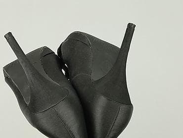 deichmann botki ażurowe: Czarne damskie czółenka peep-toe na szpilce - Rozmiar: 37 (oznaczenie — 6