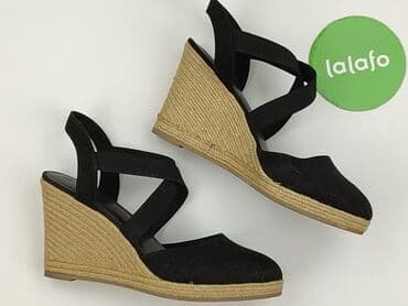 sandały na koturnie z pomponami: Sandały damskie, rozmiar 40 — 3