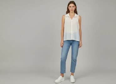 obcisla biale bluzki: Divided, Bluzka damska, XS — 8