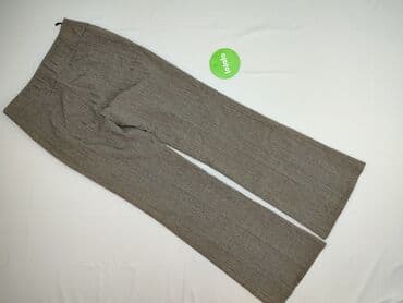 szare szerokie jeansy: Spodnie materiałowe damskie, rozmiar L — 3