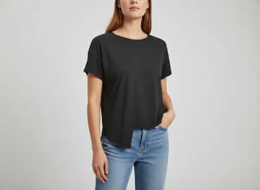 t shirty asymetryczny damskie: Shein, T-shirt damski, rozmiar M — 1