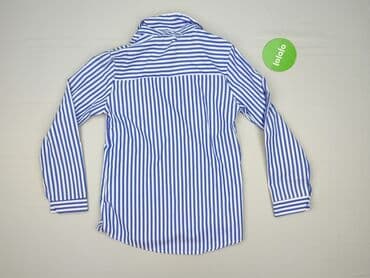 niebieska koszula w białe paski damska: Сорочка жіноча, розмір M — 4