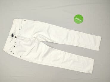 biale szerokie jeansy: Flame, Jeansy damskie, rozmiar M — 2